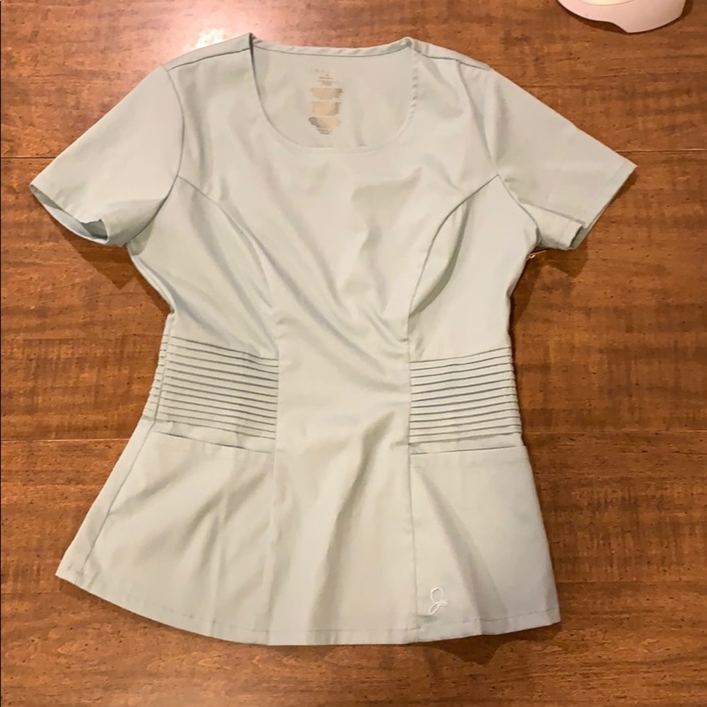 Minty Green Pintuck Scrub Top